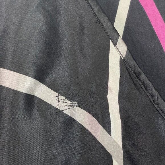 Gerard Darel Clover Floral Print Silk Shift Dress Black Silver Pink EU 42/ US 10 - Picture 8 of 9